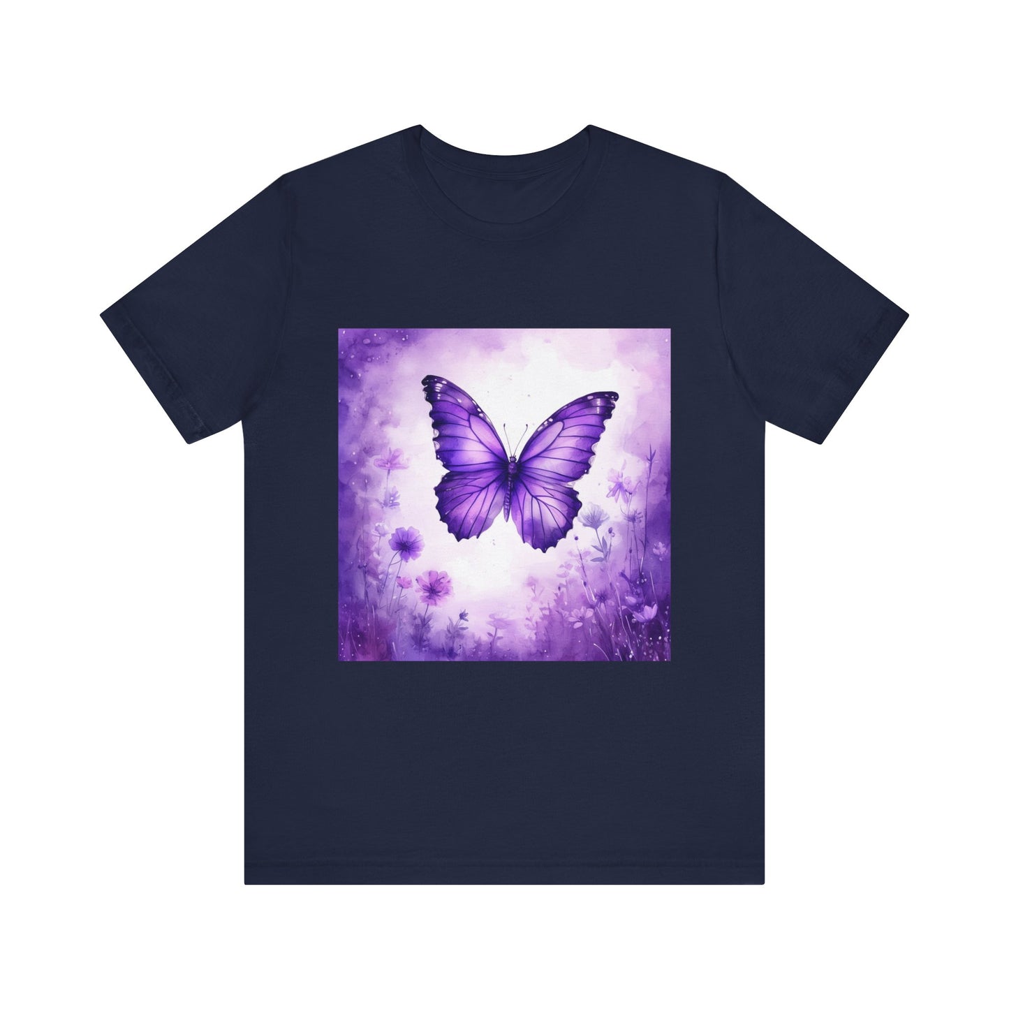 Lavender Flutter Unisex Short Sleeve Tee - Nature Inspired T-Shirt for Relaxed Days