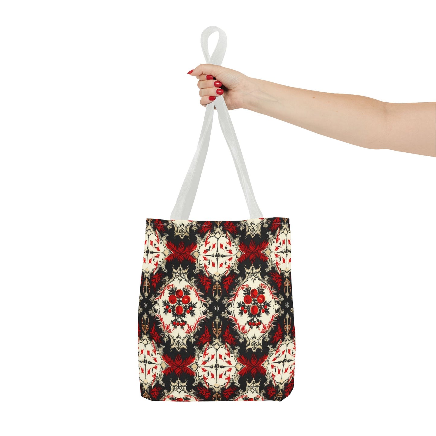 Dark Poinsettia Pattern Tote Bag (AOP)