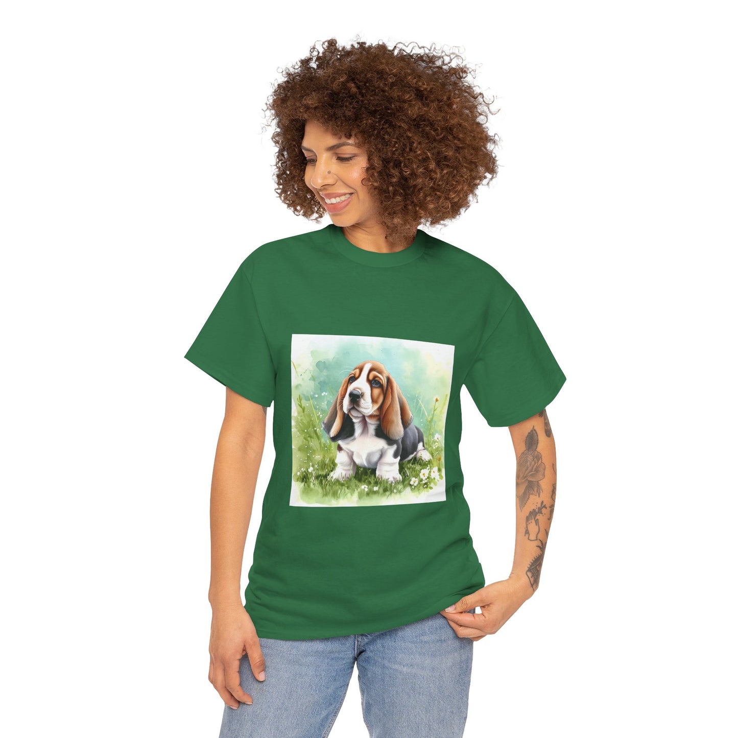 Basset Hound Unisex Heavy Cotton Tee