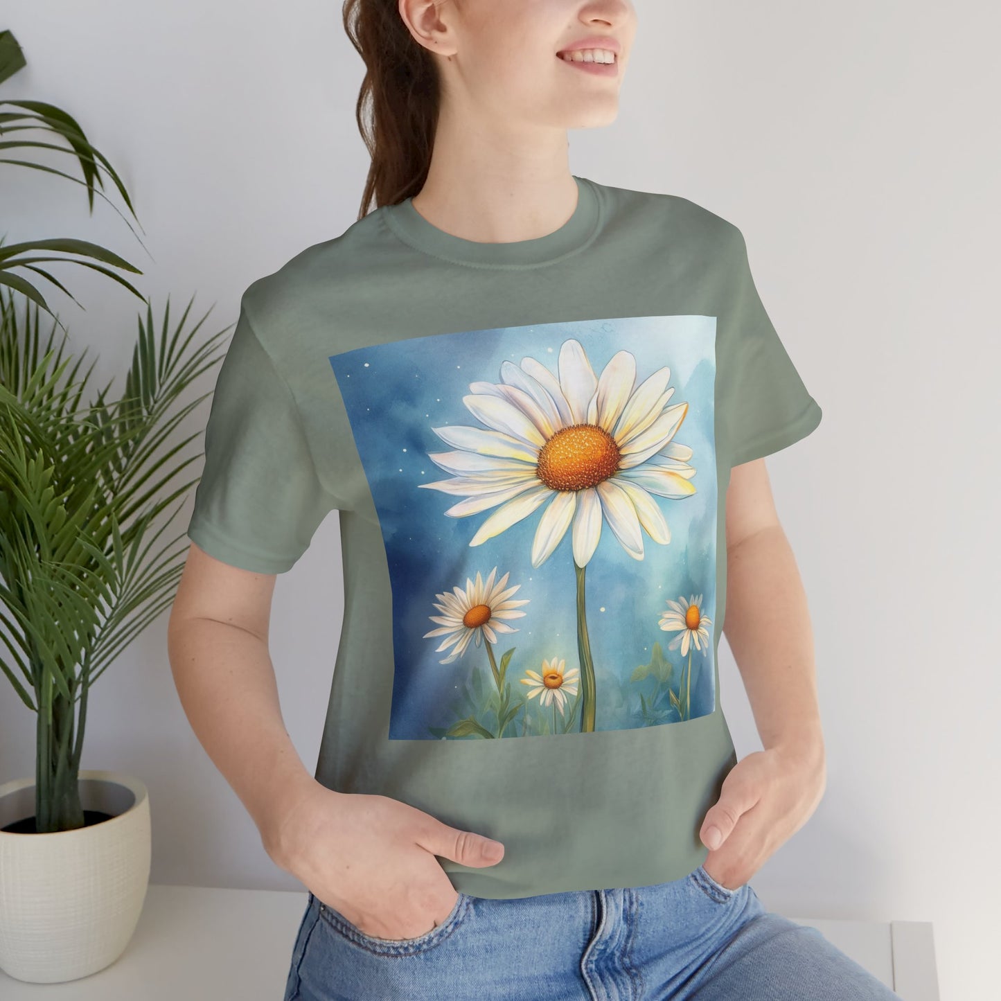 Delightful Daisy Unisex Jersey Tee - Nature-Inspired Floral Design