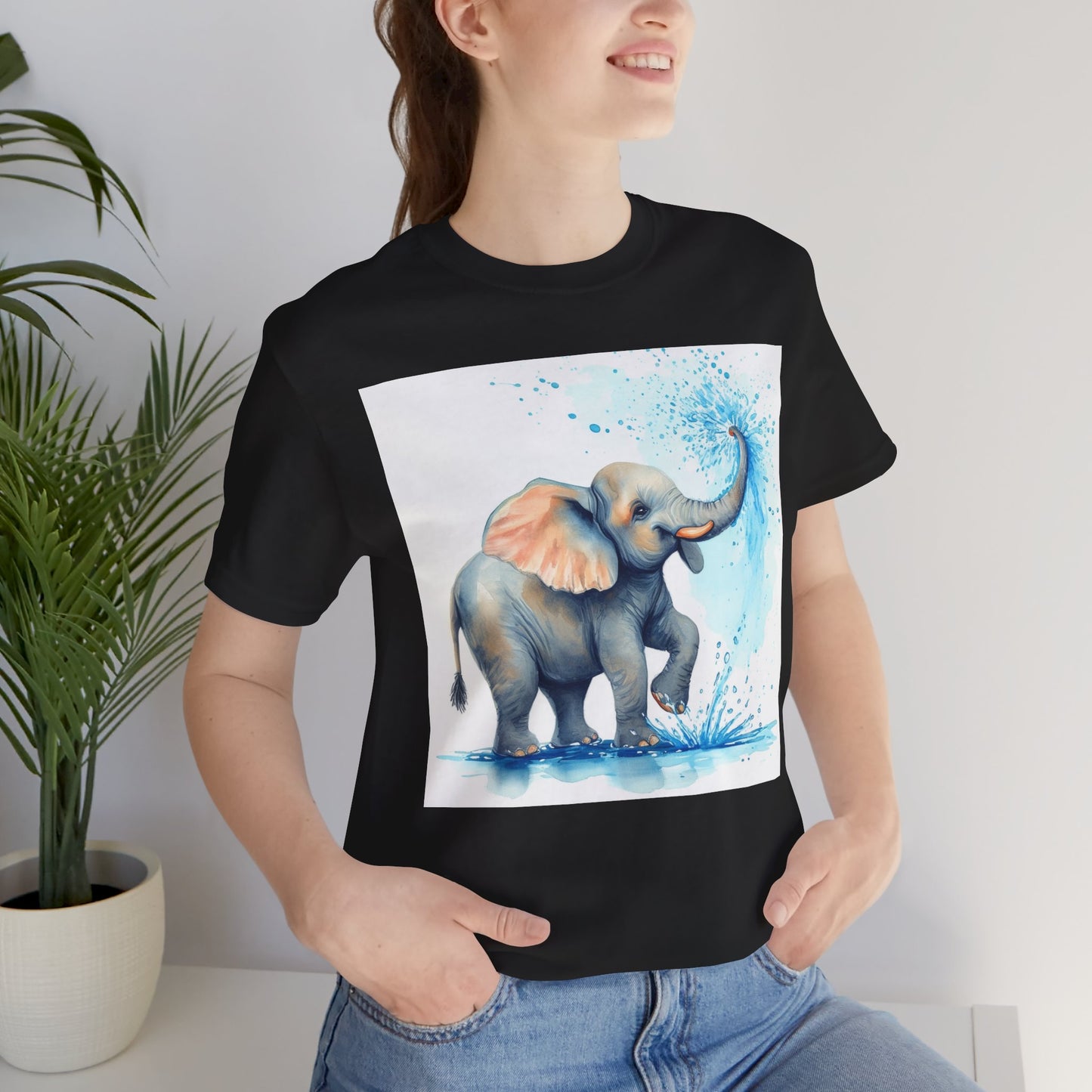 Adorable Elephant Splash Unisex Tee