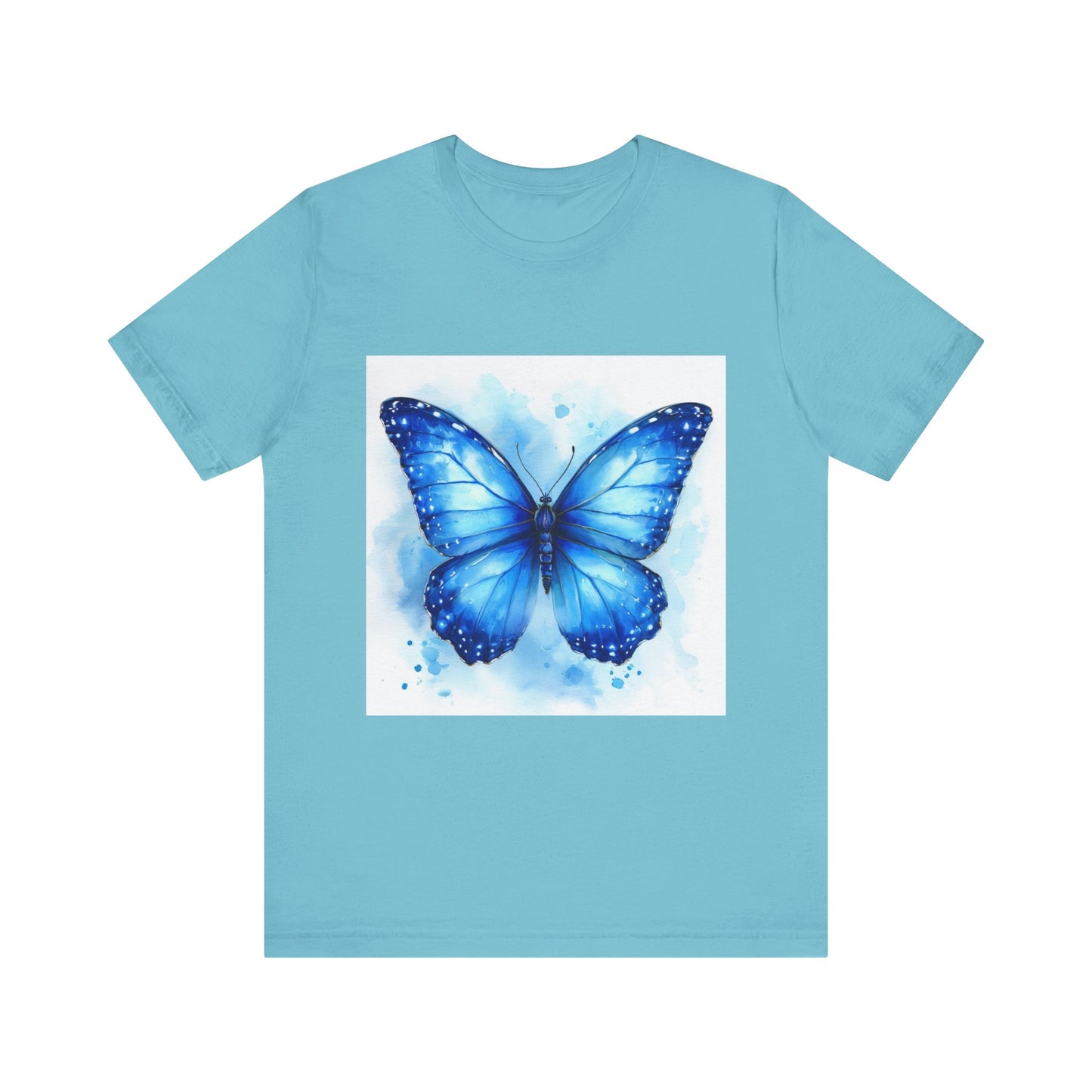 Blue Watercolor Butterfly Unisex Jersey Tee - Nature Inspired T-Shirt