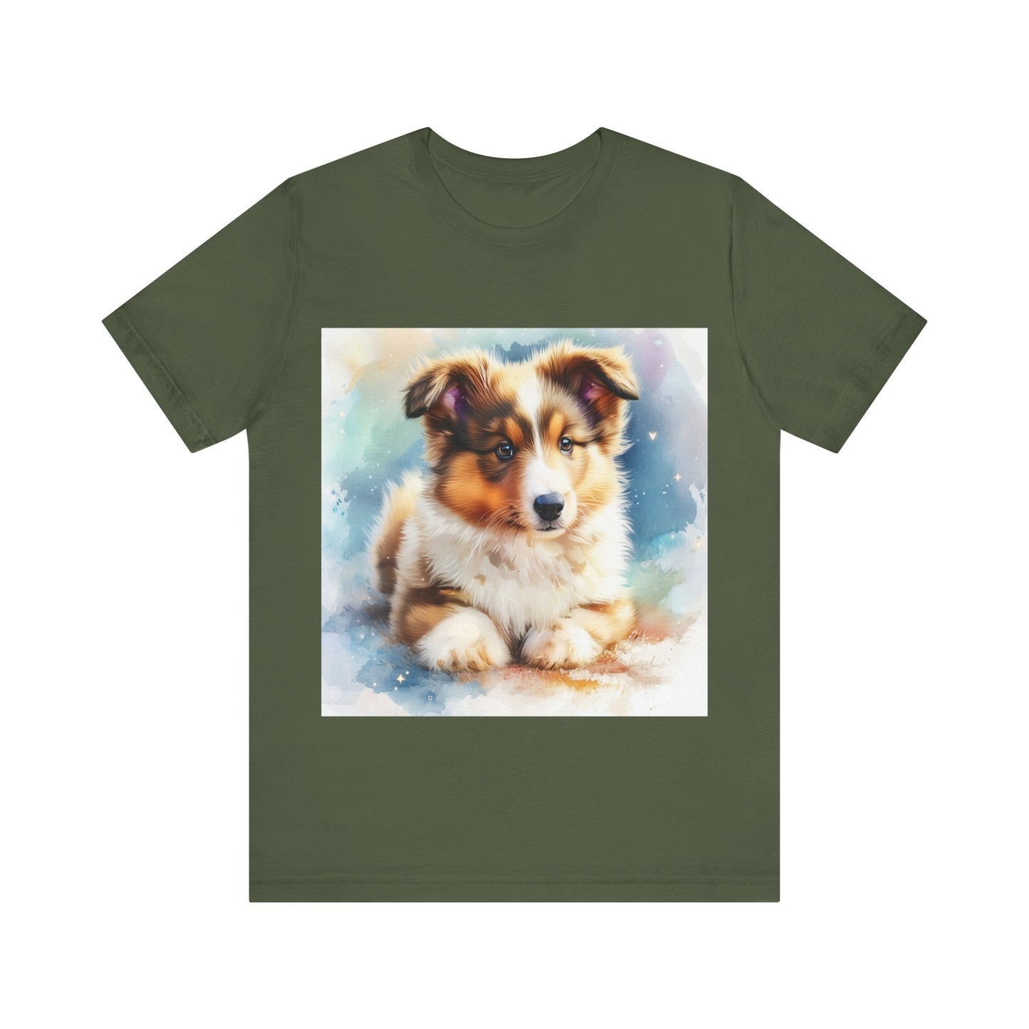 Watercolor Shetland Sheepdog Unisex Jersey Short Sleeve Tee