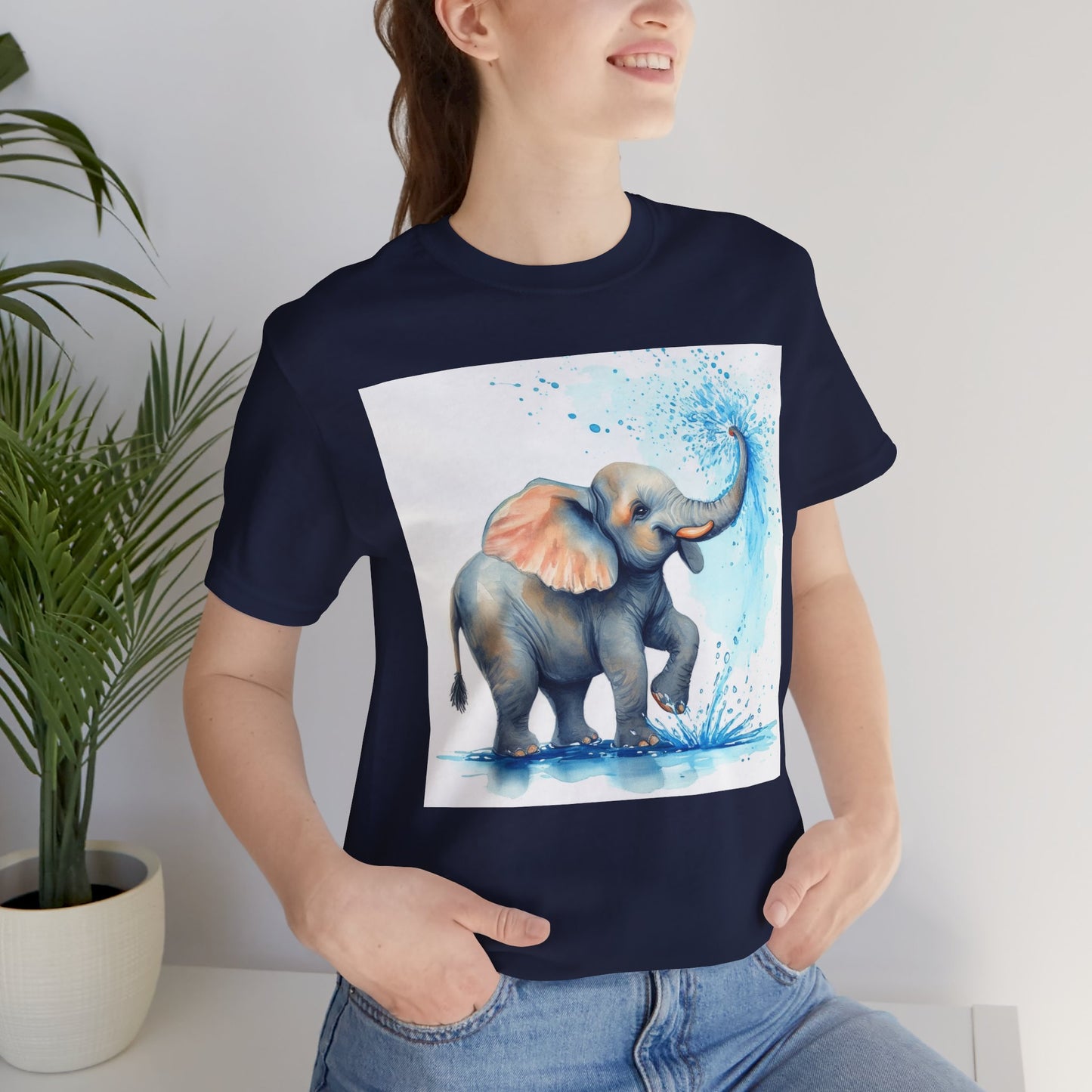 Adorable Elephant Splash Unisex Tee