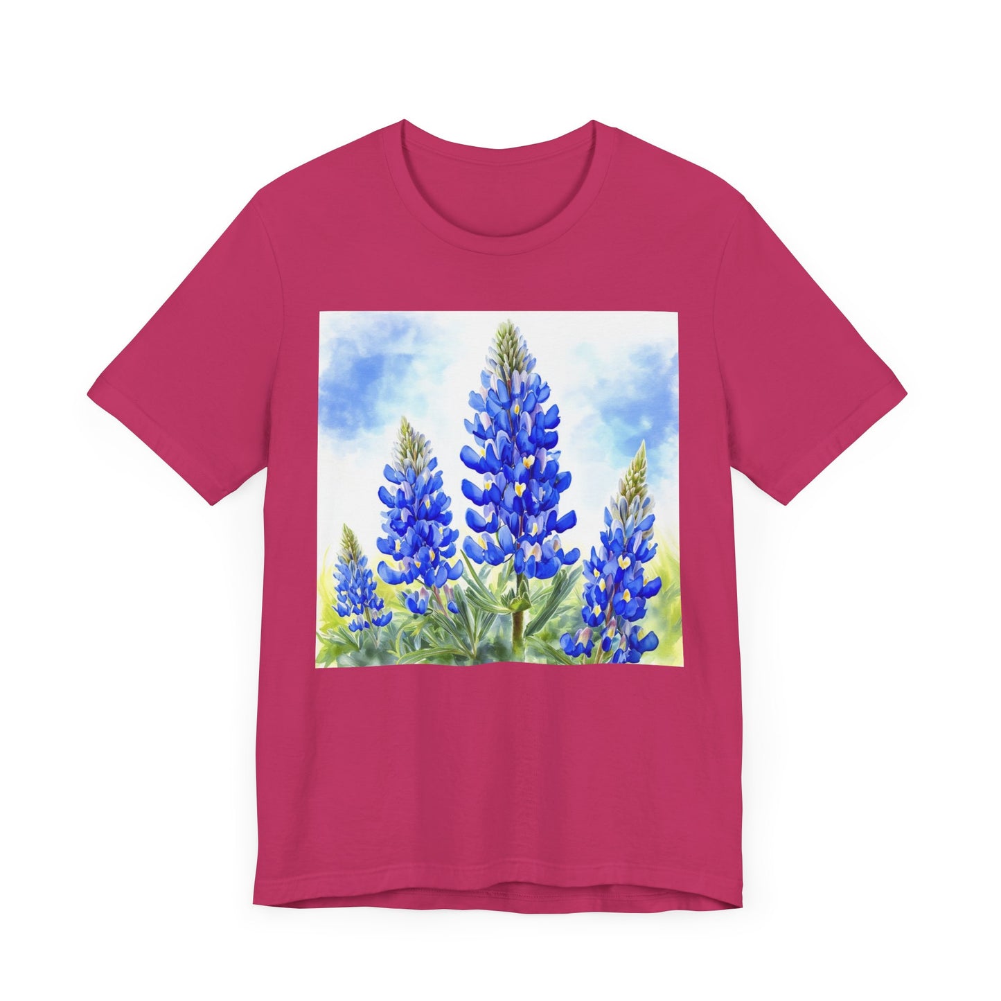 Bluebonnet Fields Unisex Jersey Short Sleeve Tee - Nature Inspired Botanical Art