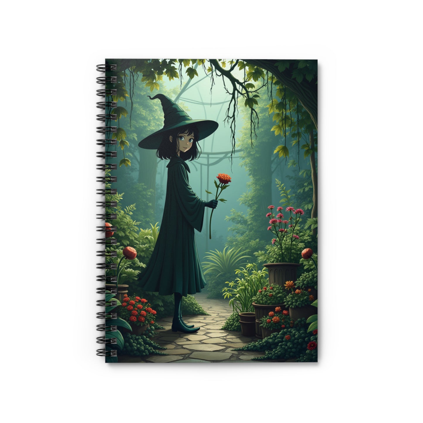 Cute Witch's Garden Spiral Notebook - Ruled Line for Creative Minds
