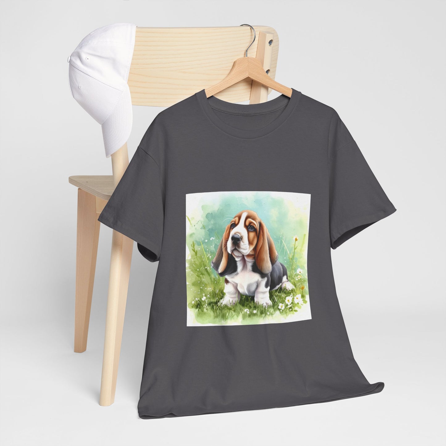 Basset Hound Unisex Heavy Cotton Tee