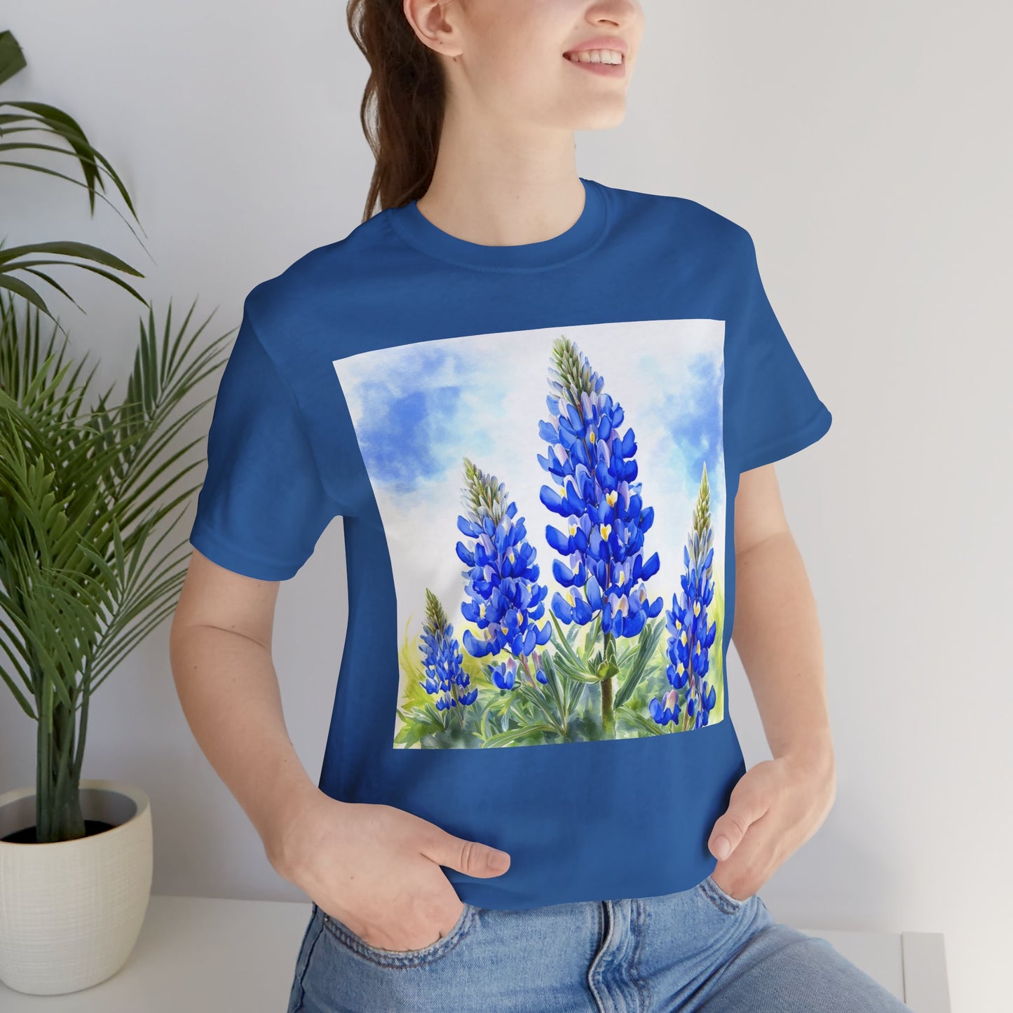Bluebonnet Fields Unisex Jersey Short Sleeve Tee - Nature Inspired Botanical Art