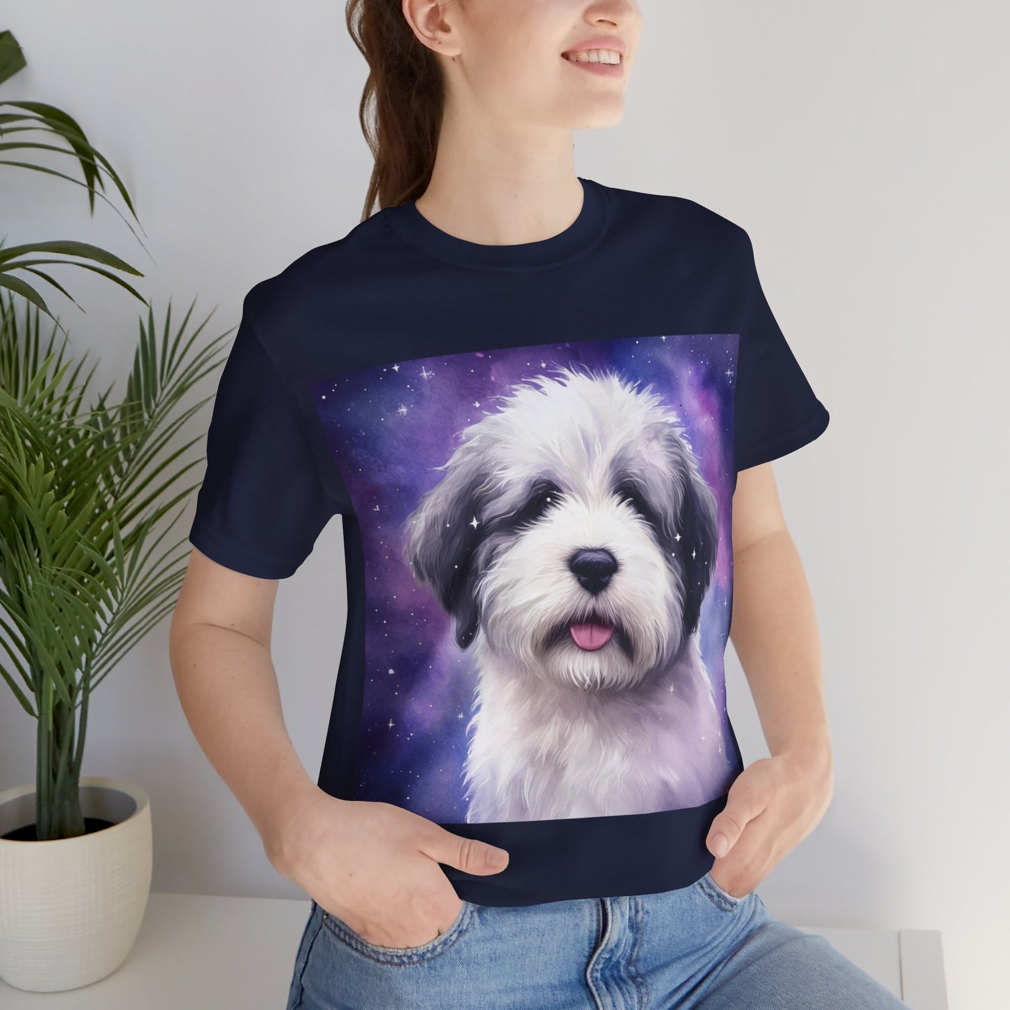 Galaxy Old English Sheepdog Unisex Jersey Short Sleeve Tee