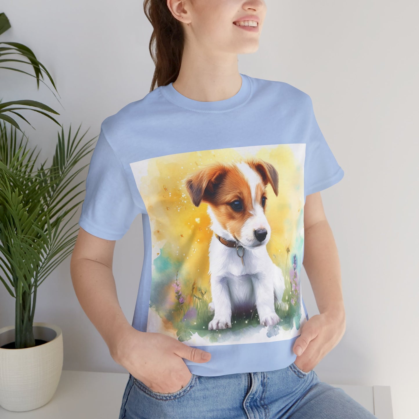 Fuzzy Jack Russell Unisex Jersey Short Sleeve Tee