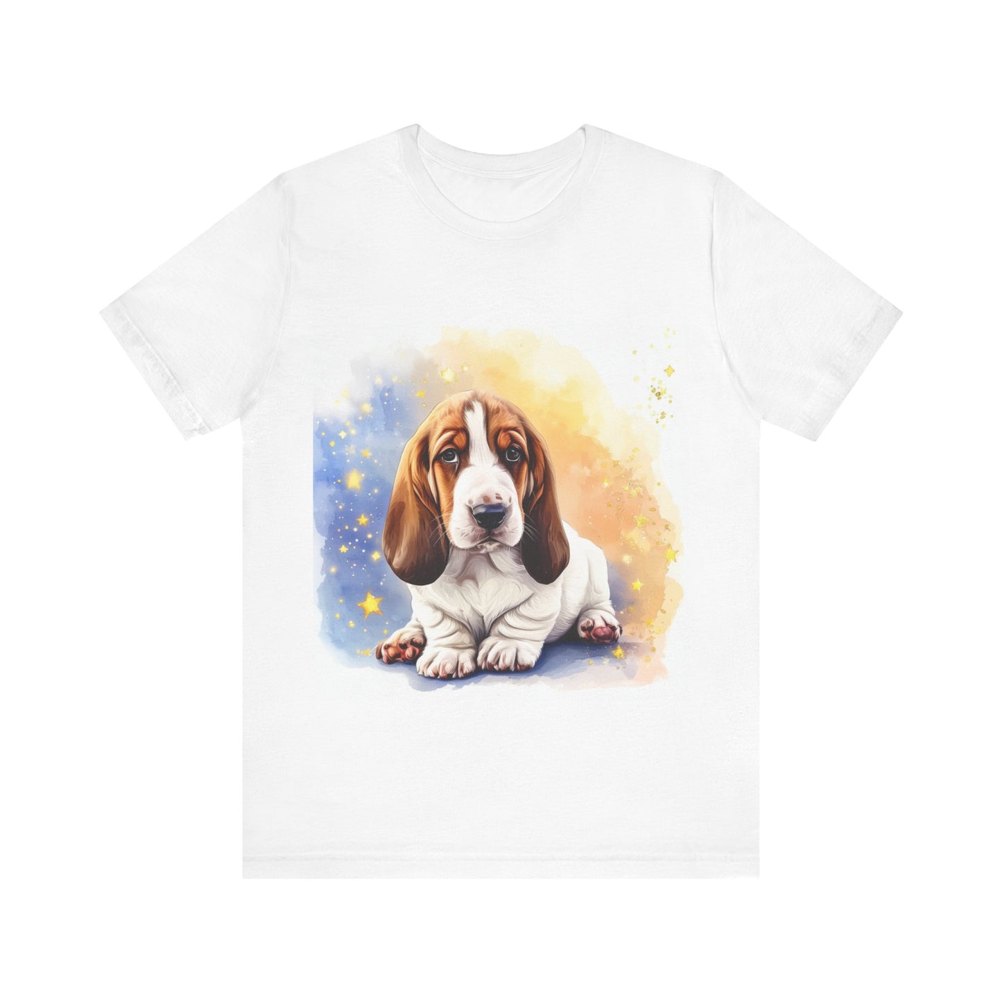 Watercolor Basset Hound Unisex Jersey Short Sleeve Tee