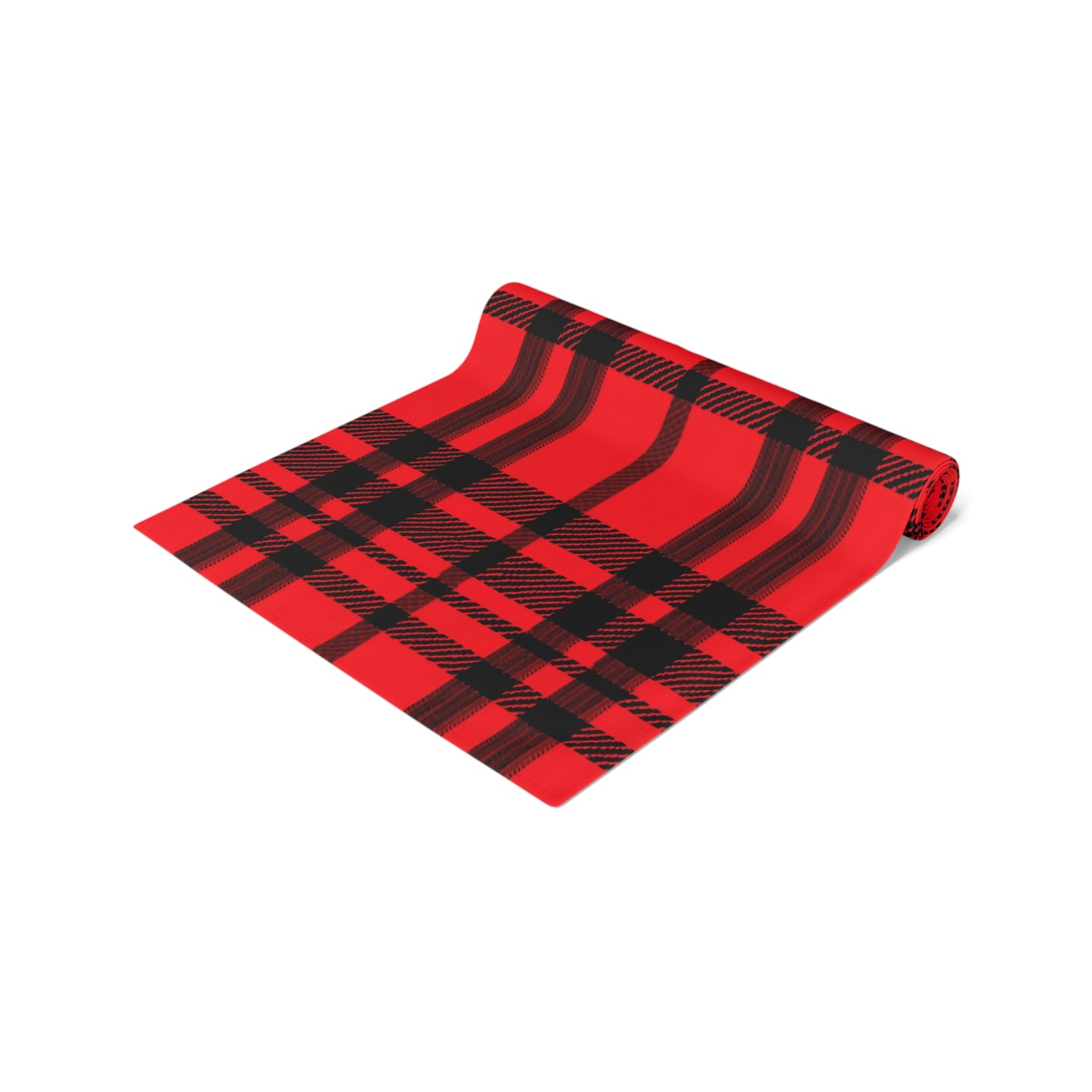 Red and Black Plaid Table Runner (Cotton, Poly)