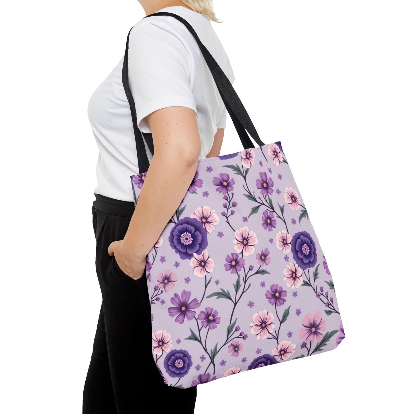 Floral Purple Tote Bag - Stylish and Eco-Friendly for Everyday Use