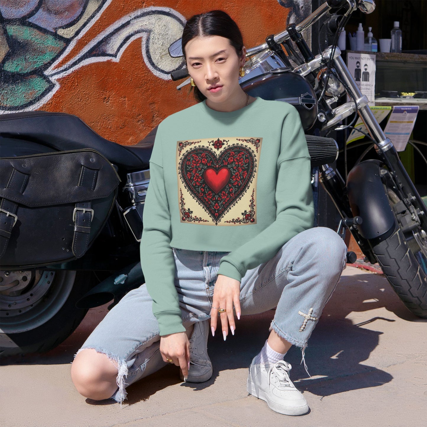 Midnight Love Women's Cropped Sweatshirt