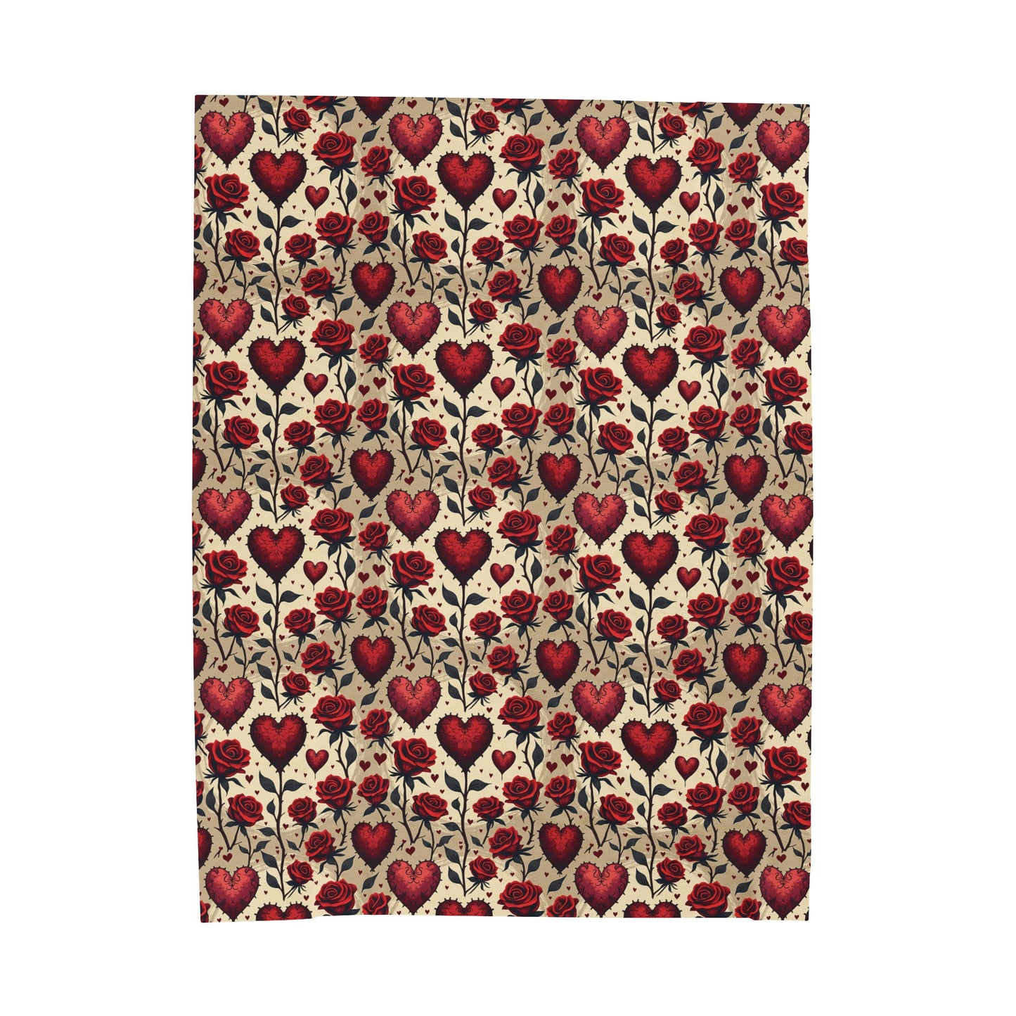 Gothic Tattoo Style Valentines Velveteen Plush Blanket