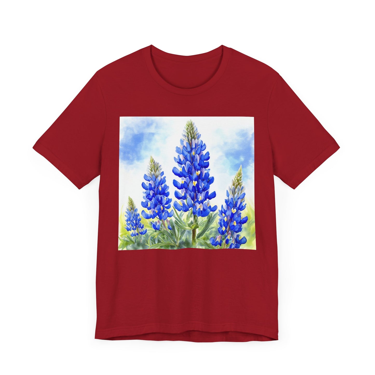 Bluebonnet Fields Unisex Jersey Short Sleeve Tee - Nature Inspired Botanical Art