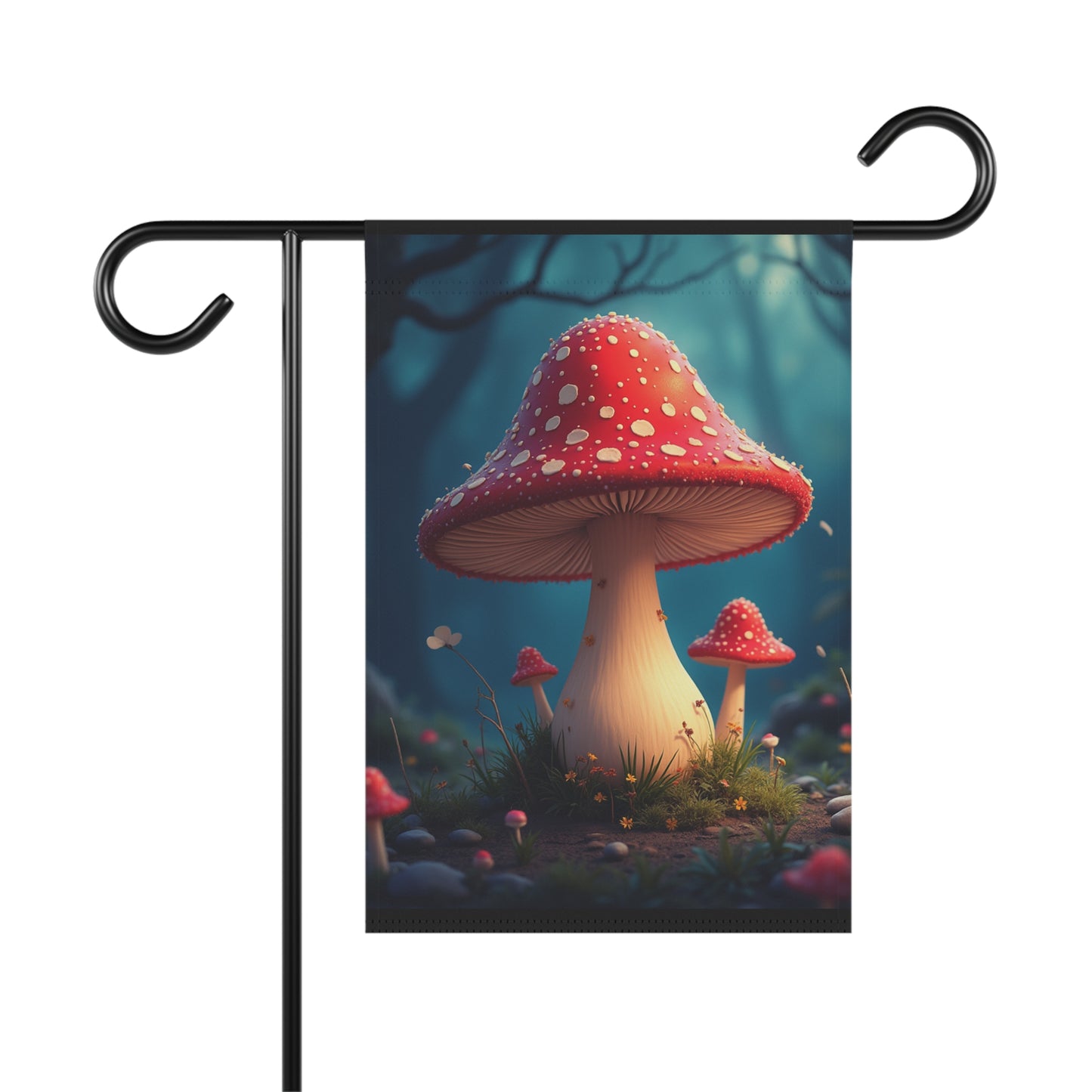 Whimsical Garden Mushroom Banner for Outdoor Decor