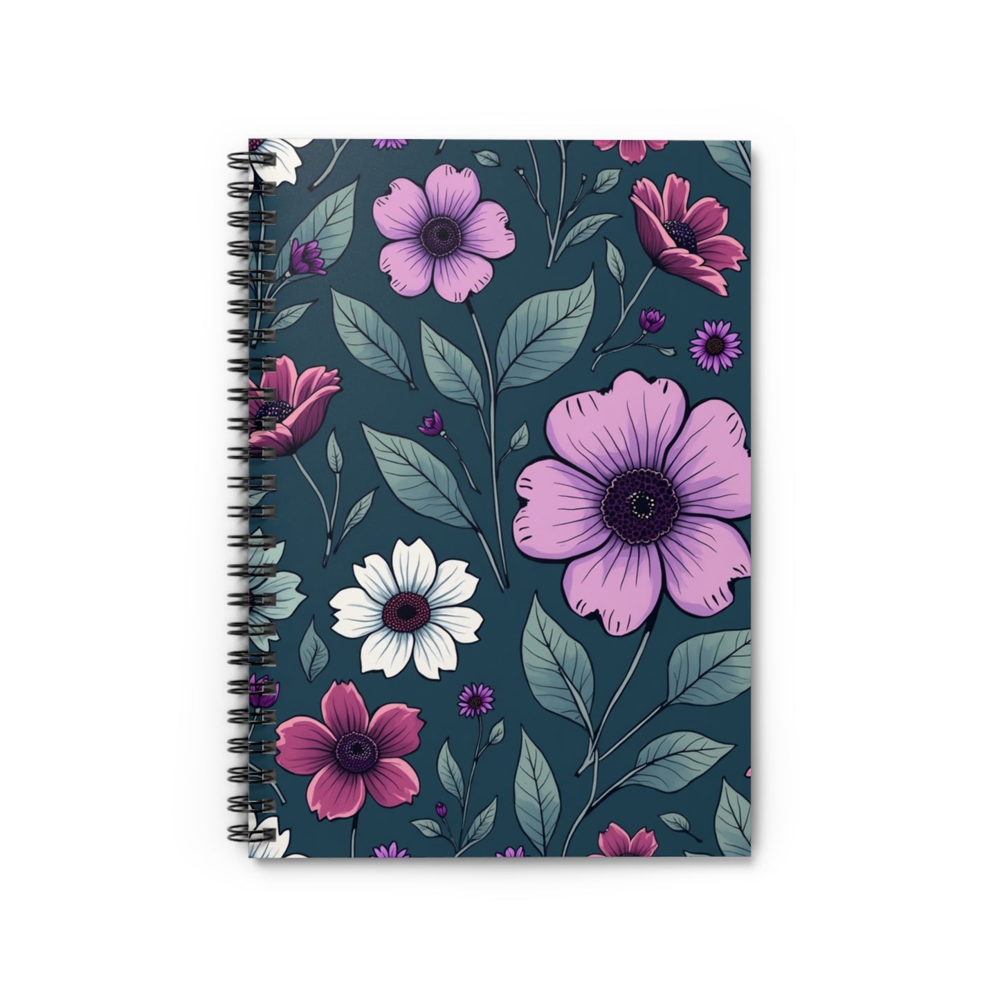 Floral Art Spiral Notebook - Ruled Lines for Inspiration and Creativity