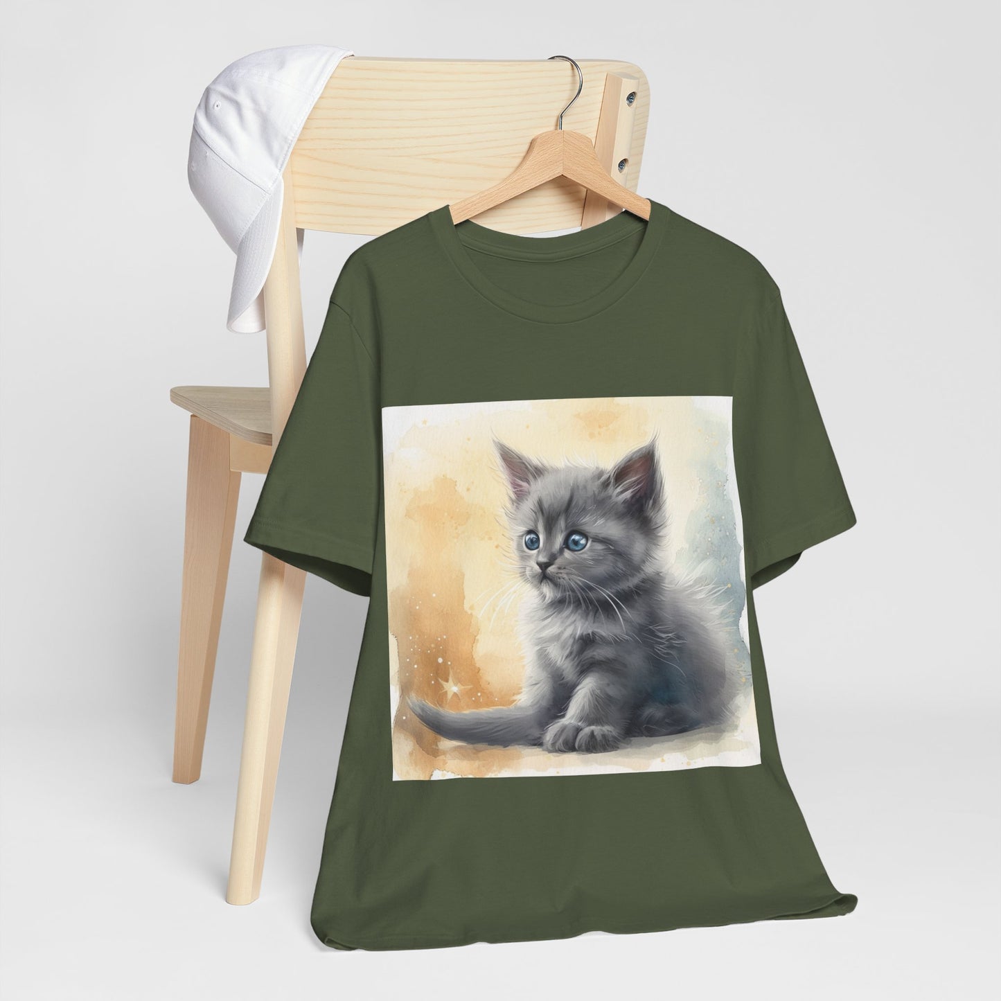 Fluffy Gray Kitten Unisex Jersey Short Sleeve Tee