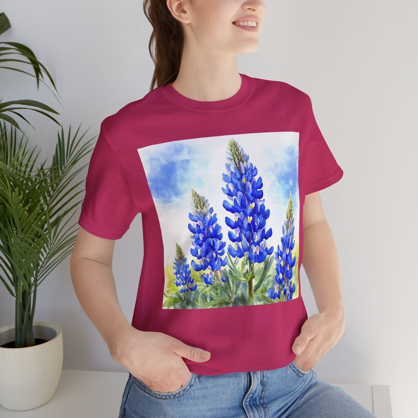 Bluebonnet Fields Unisex Jersey Short Sleeve Tee - Nature Inspired Botanical Art