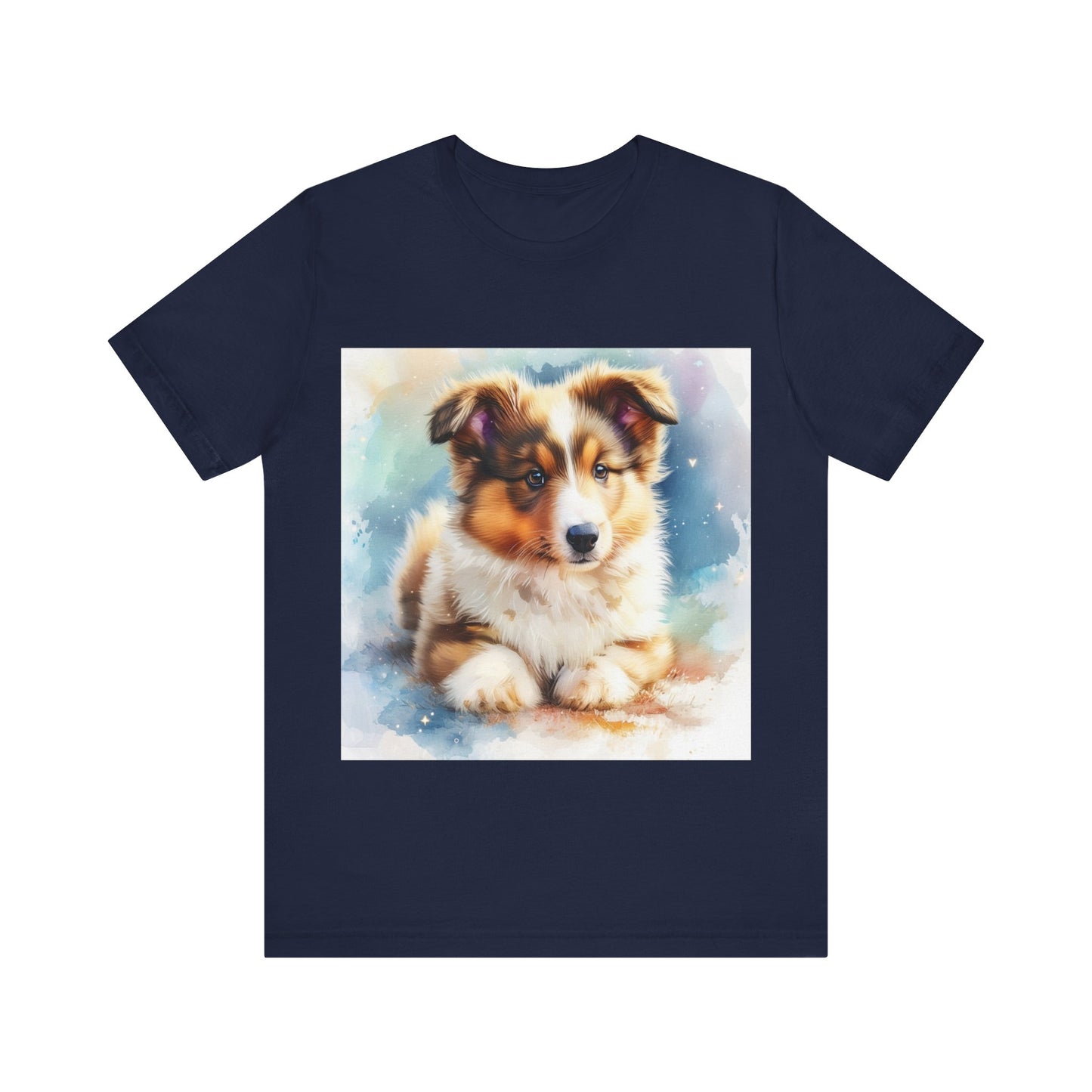 Watercolor Shetland Sheepdog Unisex Jersey Short Sleeve Tee