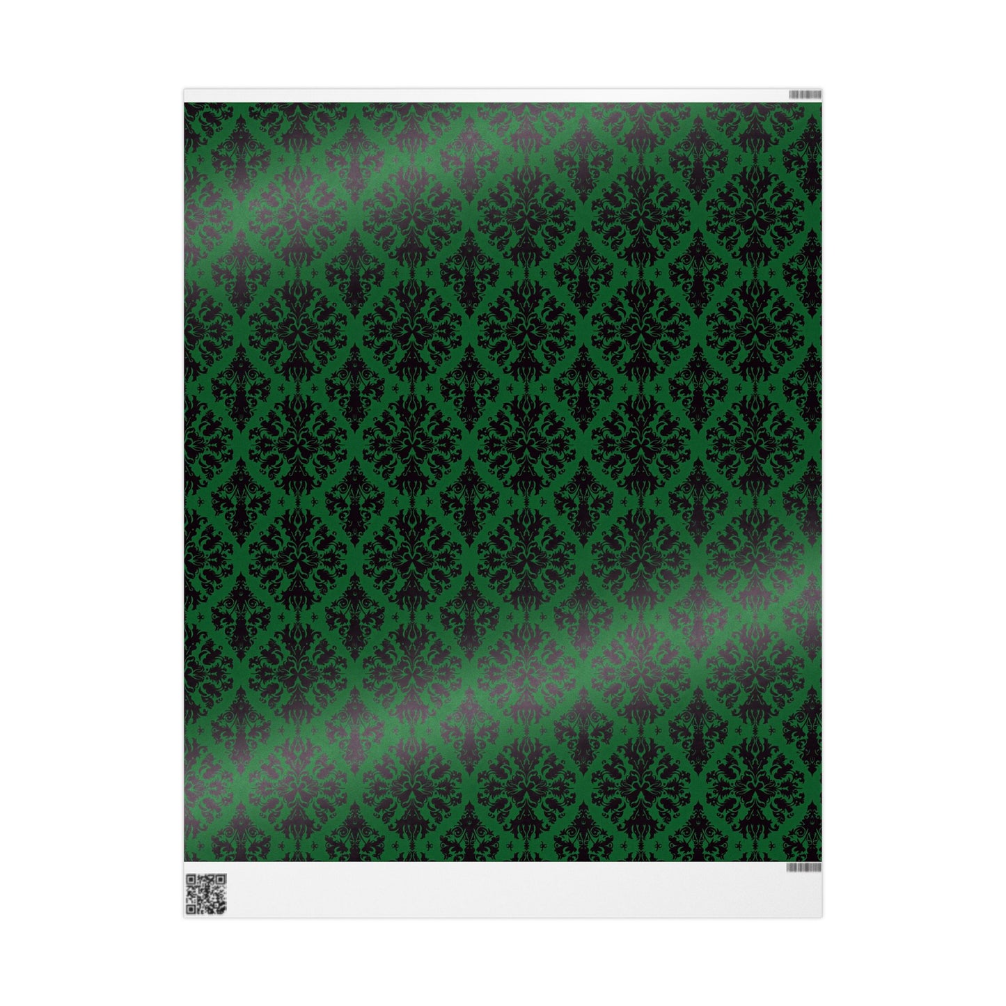 Green and Black Victorian Damask Wrapping Papers