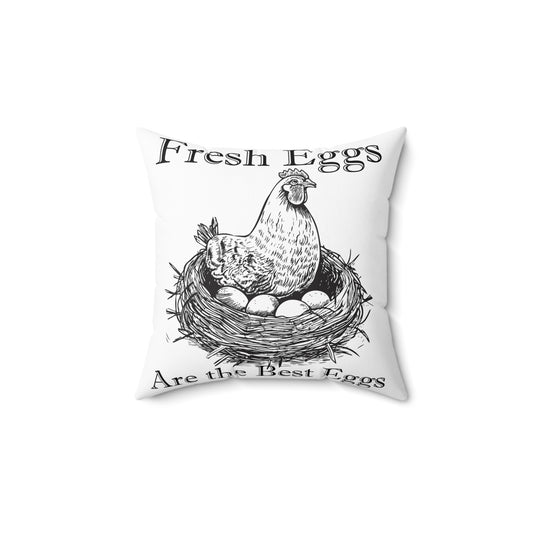 Fresh Eggs Spun Polyester Square Pillow