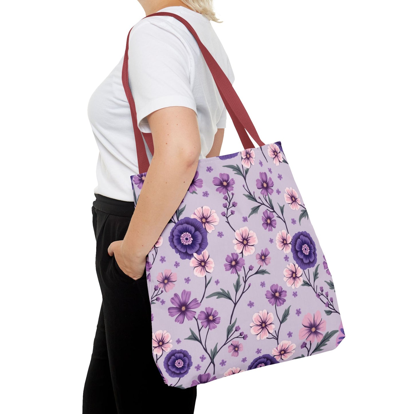 Floral Purple Tote Bag - Stylish and Eco-Friendly for Everyday Use