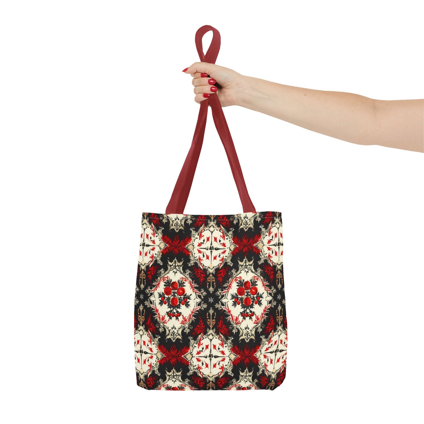 Dark Poinsettia Pattern Tote Bag (AOP)