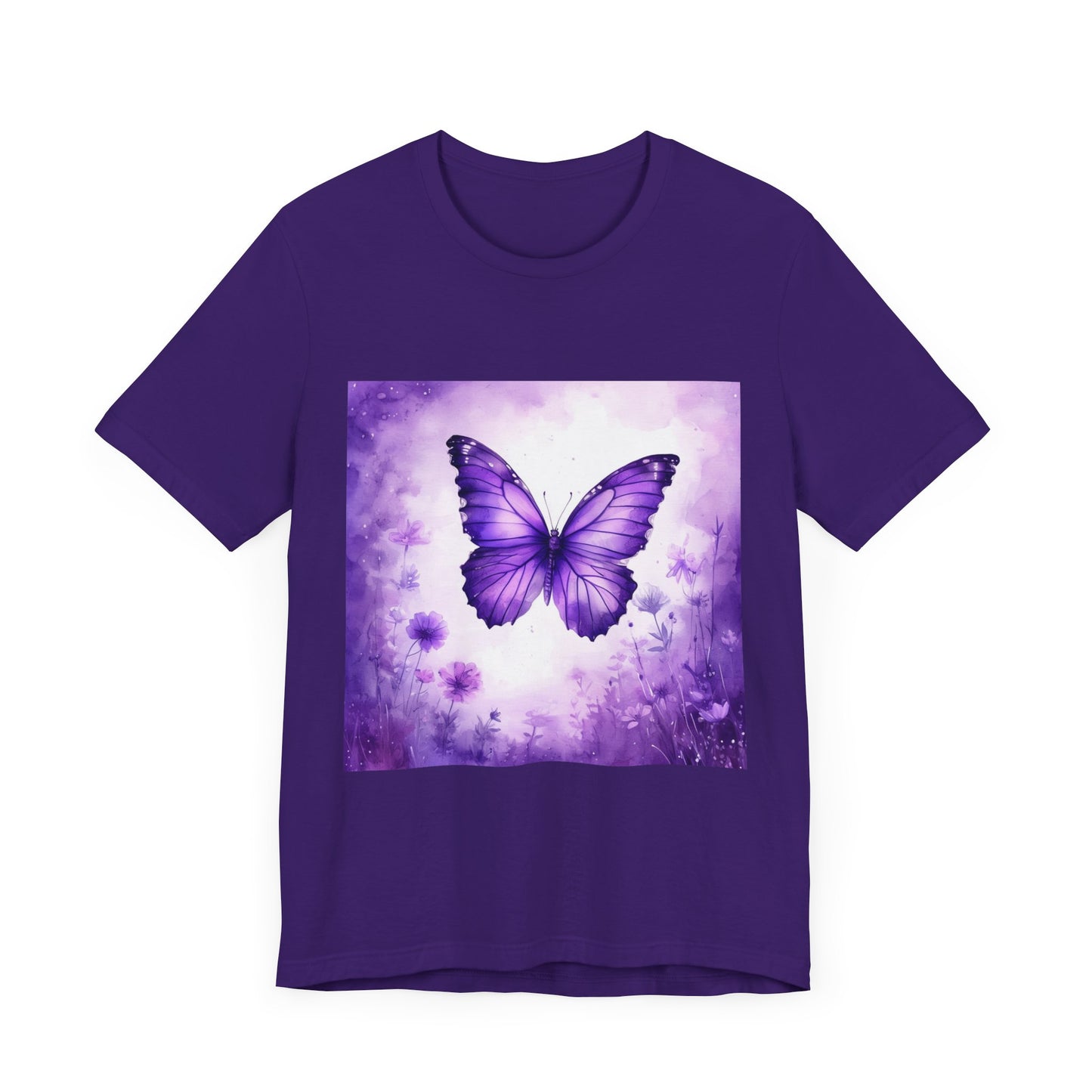 Lavender Flutter Unisex Short Sleeve Tee - Nature Inspired T-Shirt for Relaxed Days