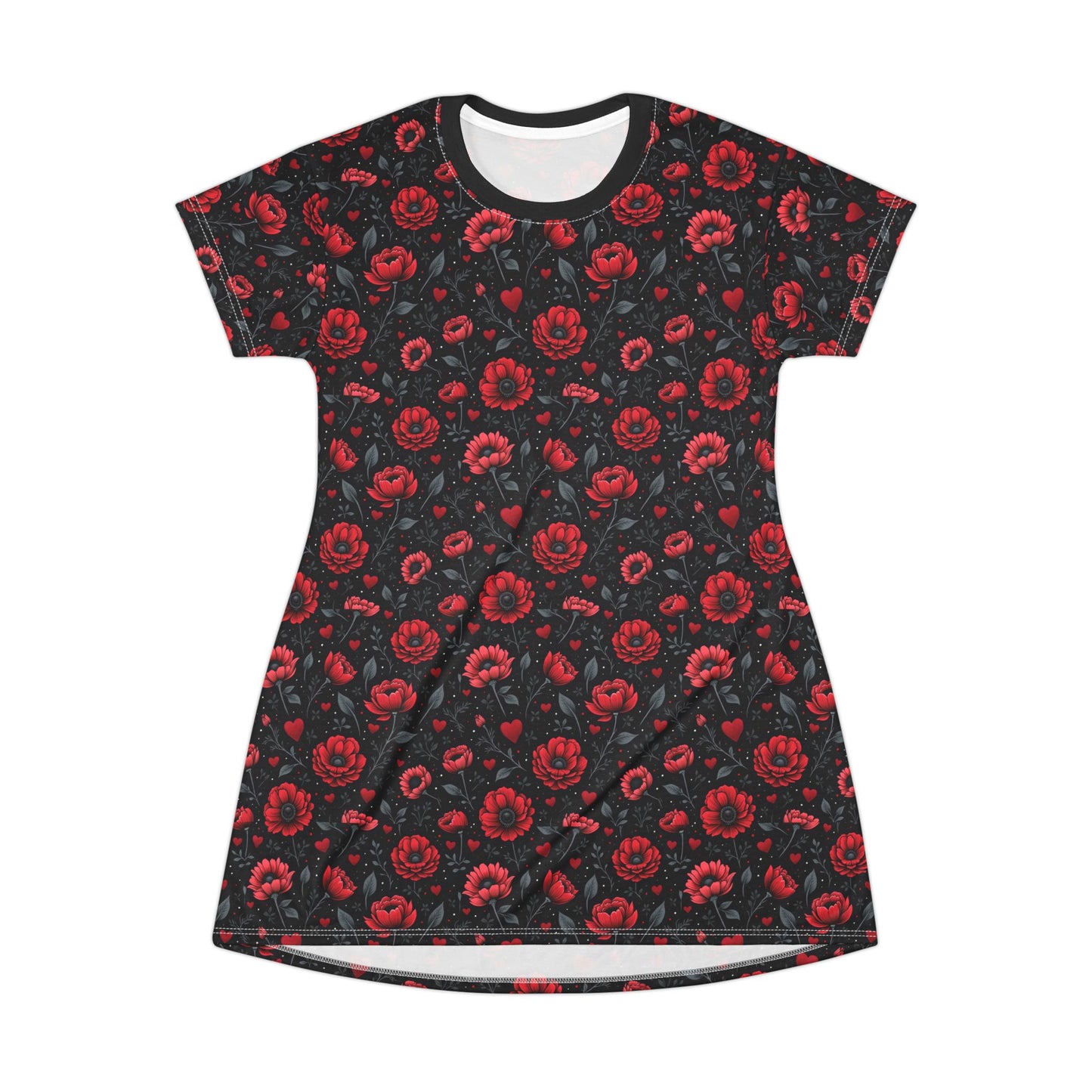 Valentine's Day Floral T-Shirt Dress