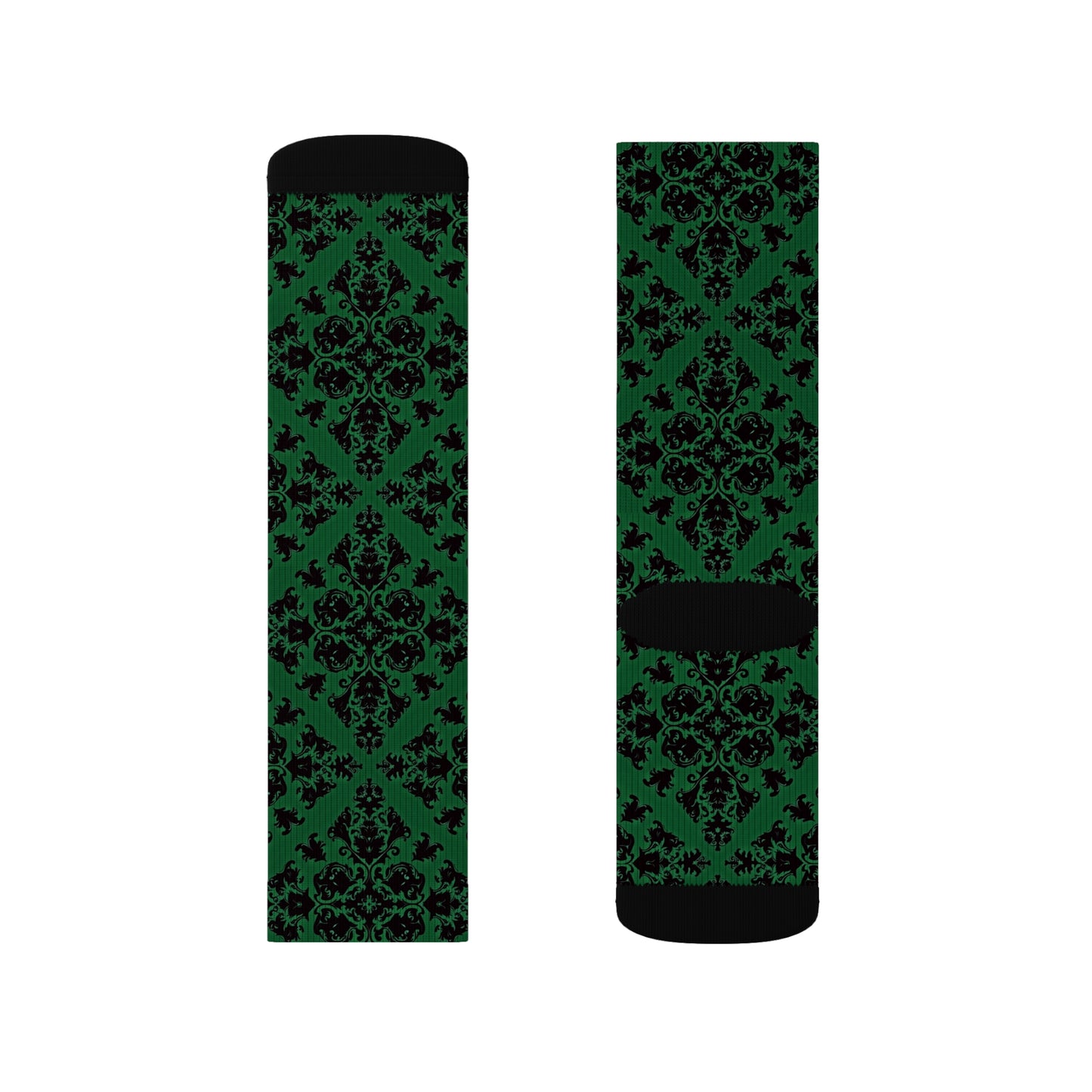 Green Victorian Gothic Pattern Sublimation Socks