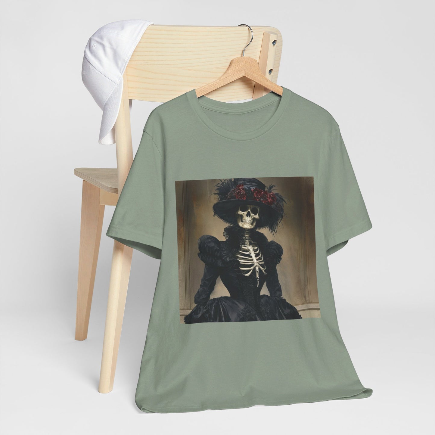 Creepy victorian Skeleton Unisex Jersey Short Sleeve Tee