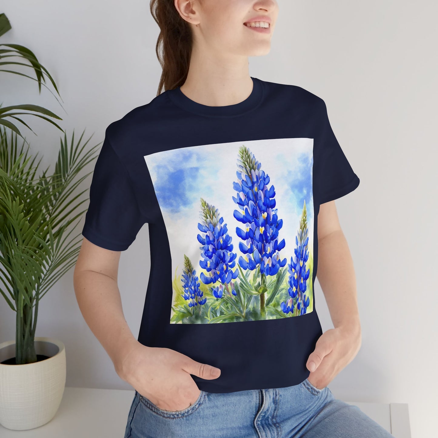 Bluebonnet Fields Unisex Jersey Short Sleeve Tee - Nature Inspired Botanical Art