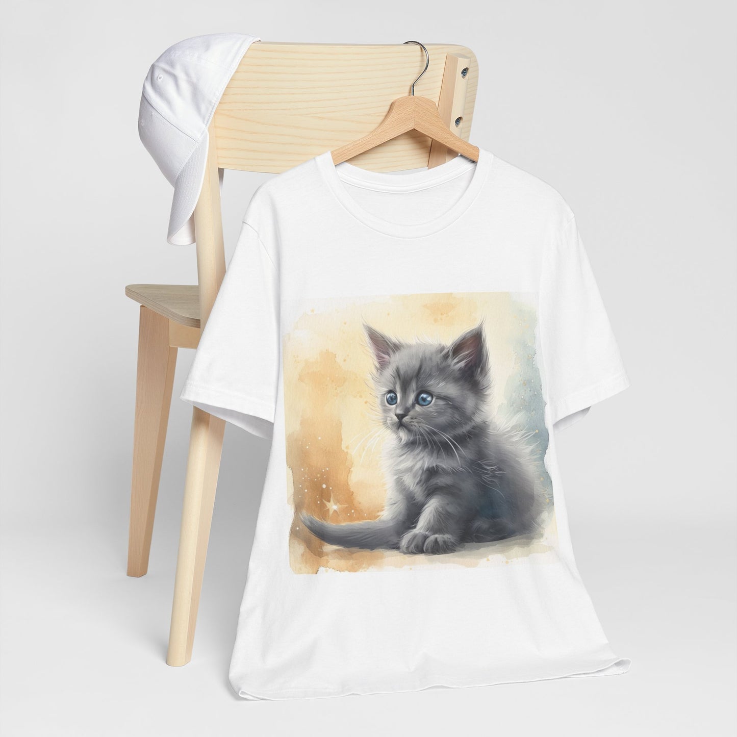 Fluffy Gray Kitten Unisex Jersey Short Sleeve Tee
