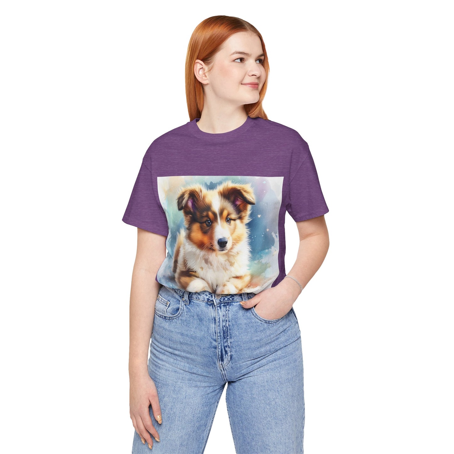 Watercolor Shetland Sheepdog Unisex Jersey Short Sleeve Tee