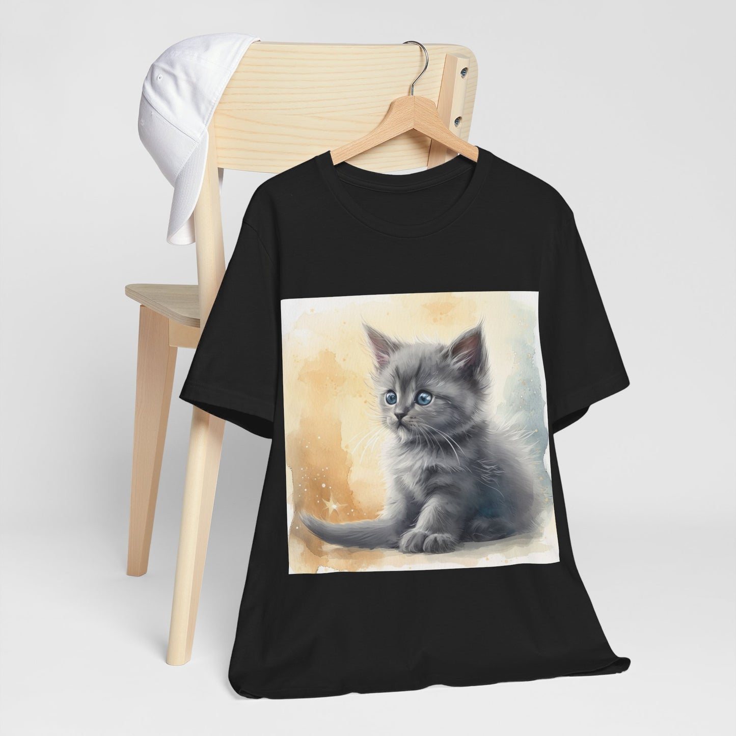 Fluffy Gray Kitten Unisex Jersey Short Sleeve Tee