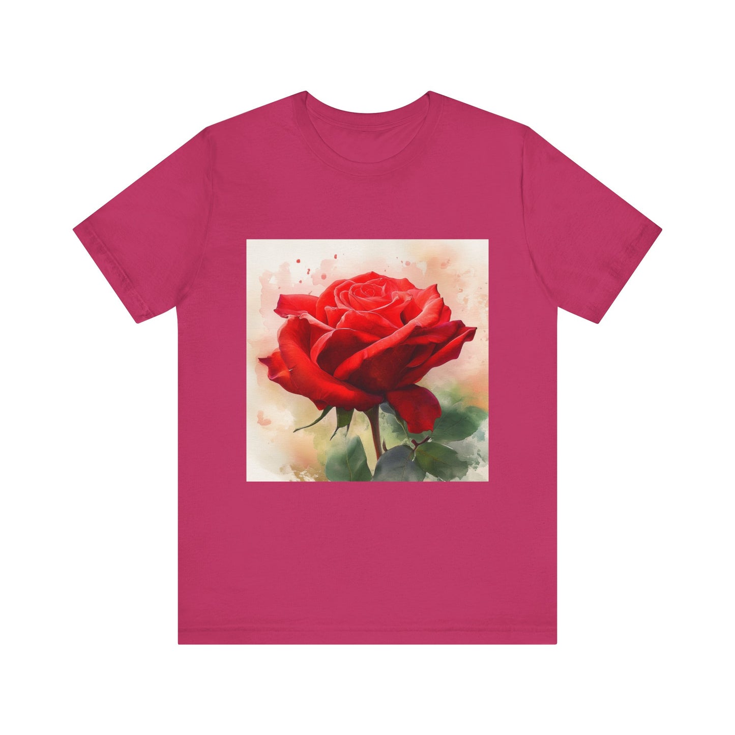 Ruby Bliss Unisex Short Sleeve Tee - Floral Art Top for Nature Lovers