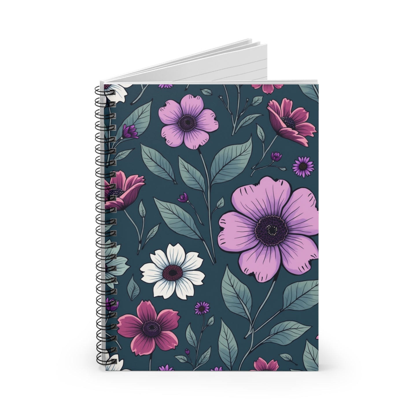 Floral Art Spiral Notebook - Ruled Lines for Inspiration and Creativity