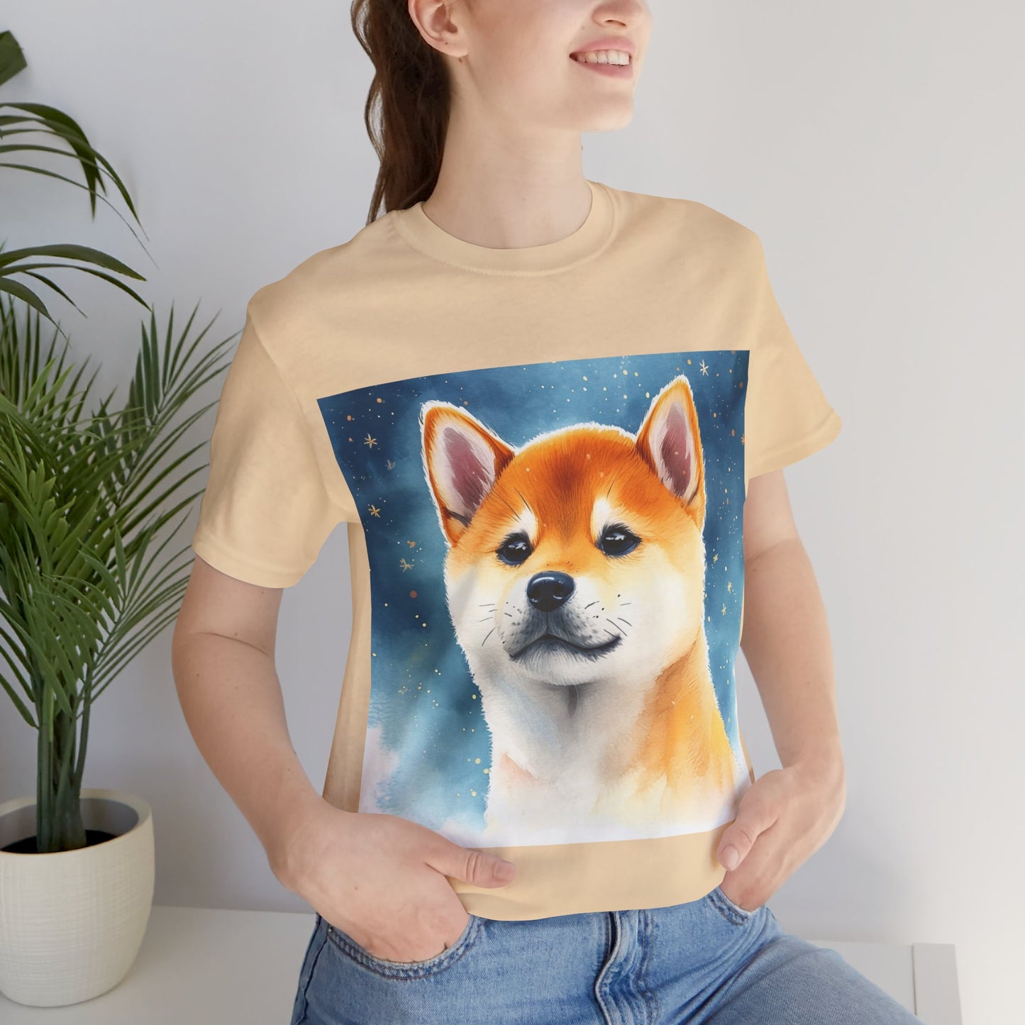 Starry Shiba Inu Unisex Jersey Short Sleeve Tee
