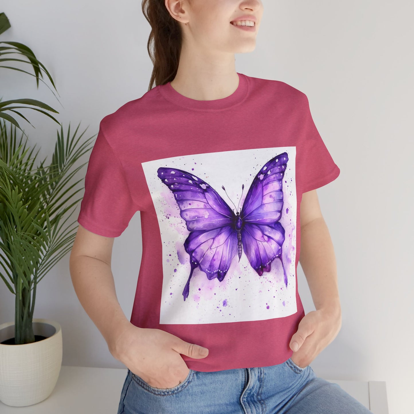 Purple Butterfly Dreams Unisex Jersey Tee - Inspirational Garden Apparel