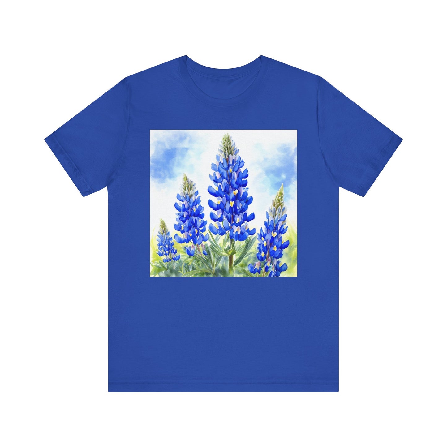 Bluebonnet Fields Unisex Jersey Short Sleeve Tee - Nature Inspired Botanical Art