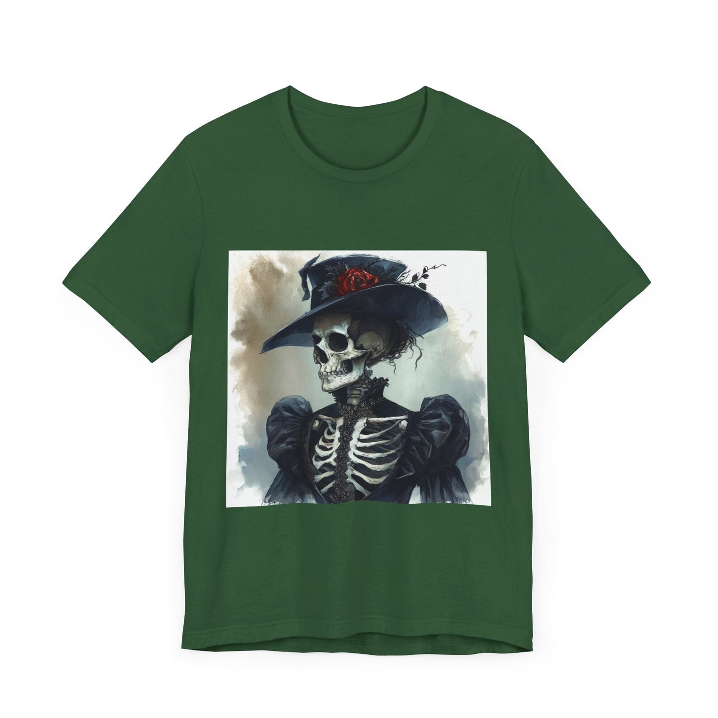 Rose Hat Skeleton Unisex Jersey Short Sleeve Tee