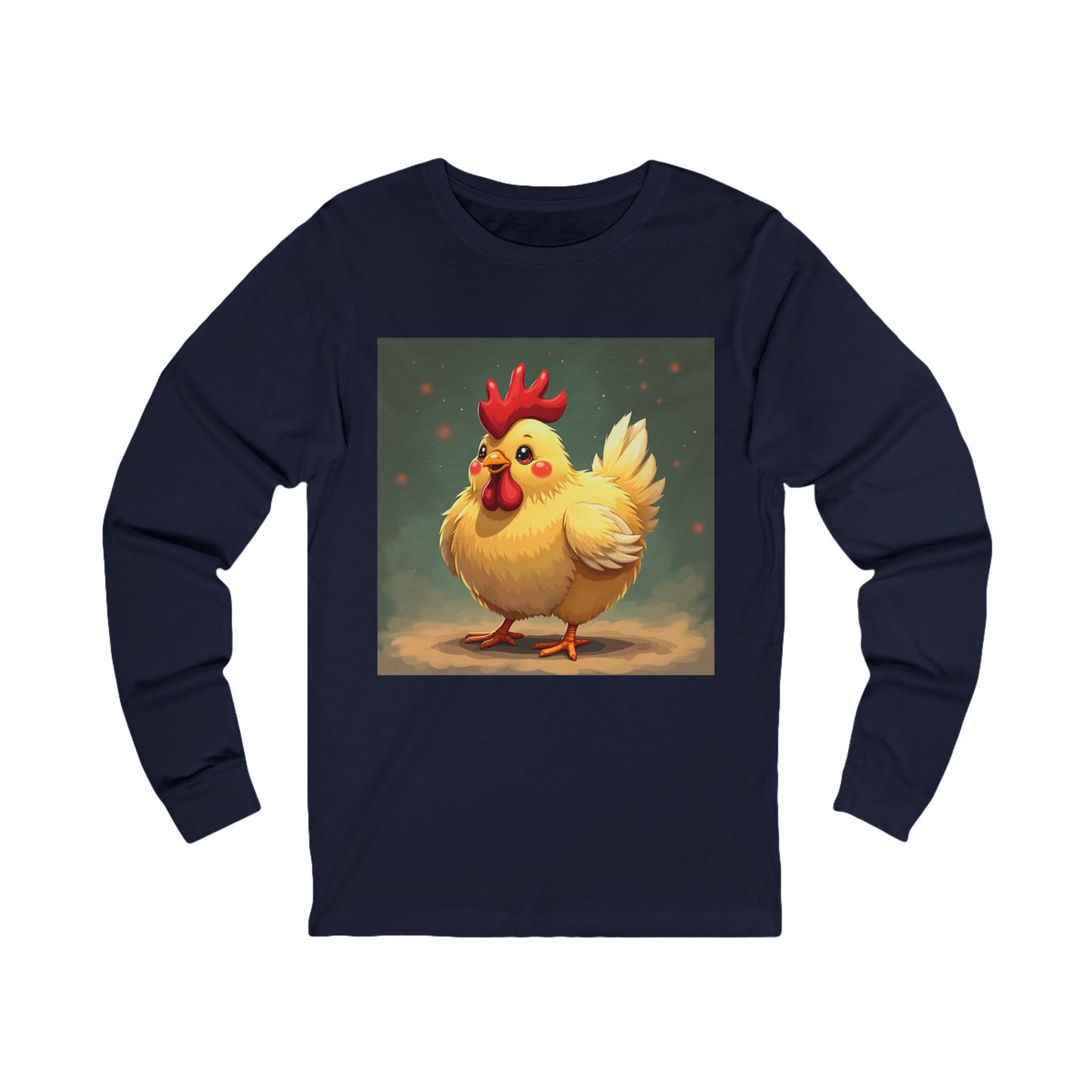 Adorable Cartoon ChickenUnisex Jersey Long Sleeve Tee