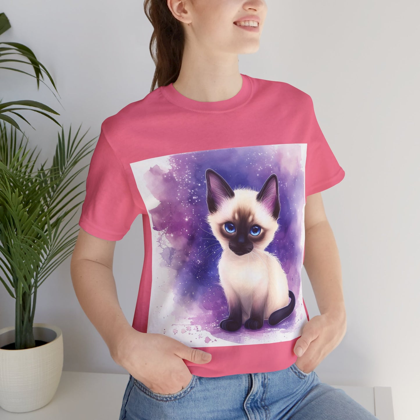 Cute Siamese Kitten Unisex Jersey Short Sleeve Tee