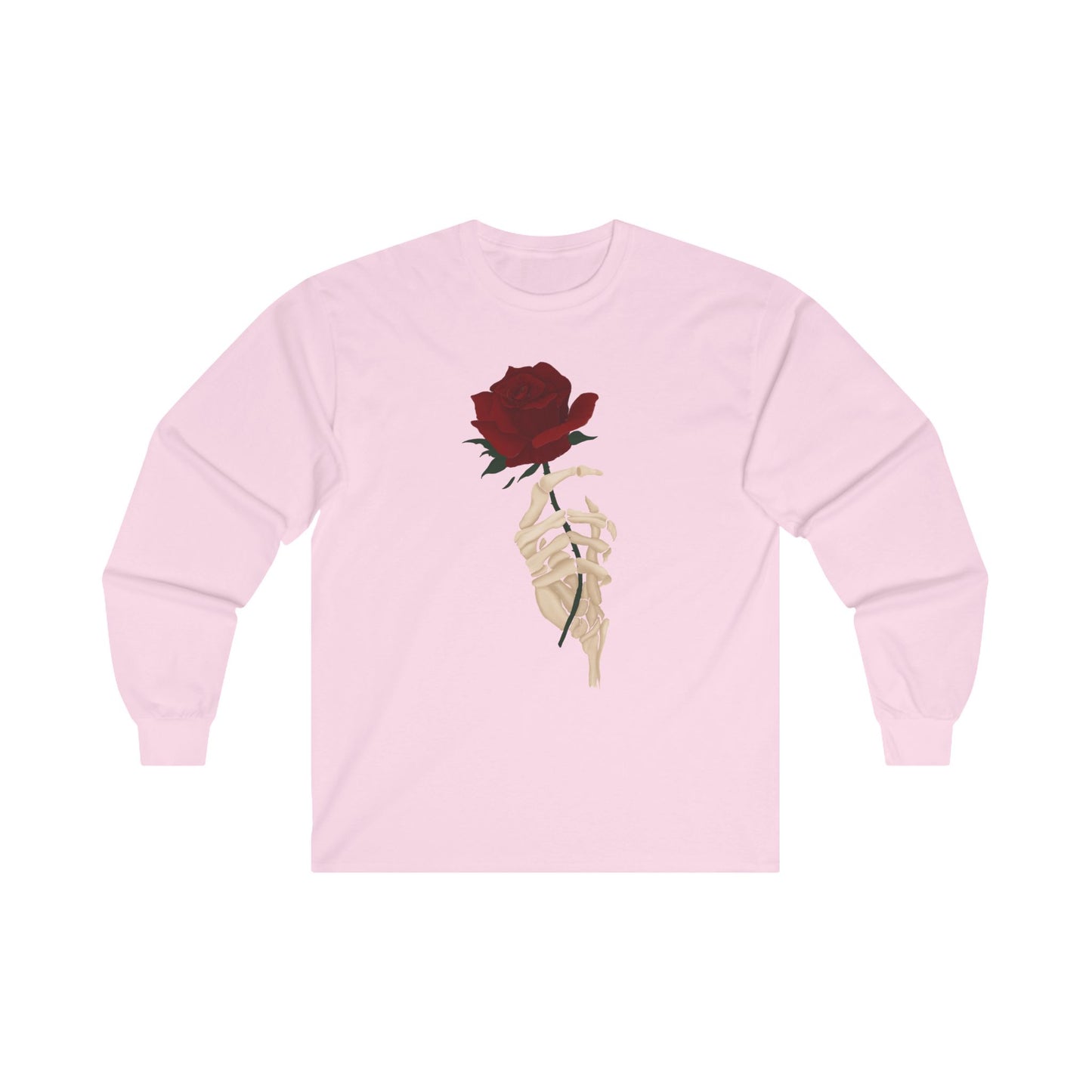 Rose with Skeleton Hand Unisex Ultra Cotton Long Sleeve Tee