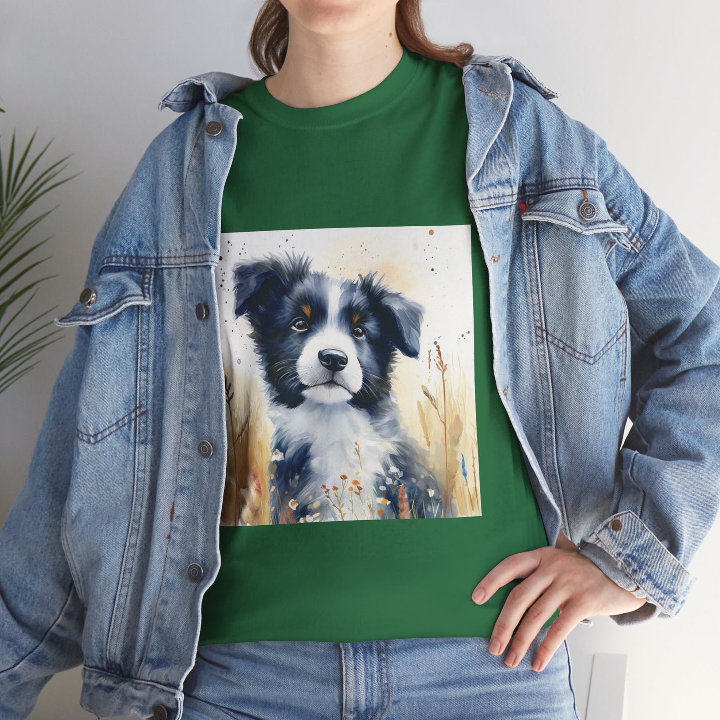 Border Collie Puppy Unisex Heavy Cotton Tee
