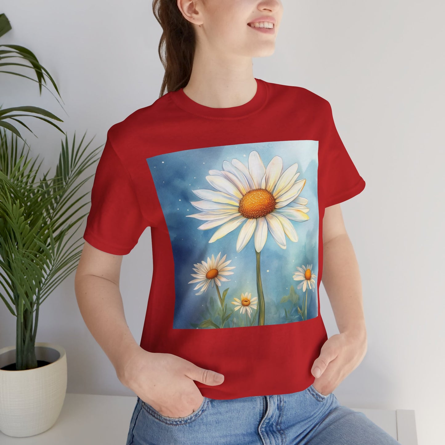 Delightful Daisy Unisex Jersey Tee - Nature-Inspired Floral Design