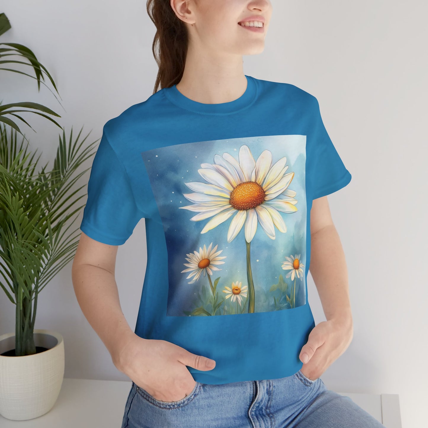 Delightful Daisy Unisex Jersey Tee - Nature-Inspired Floral Design