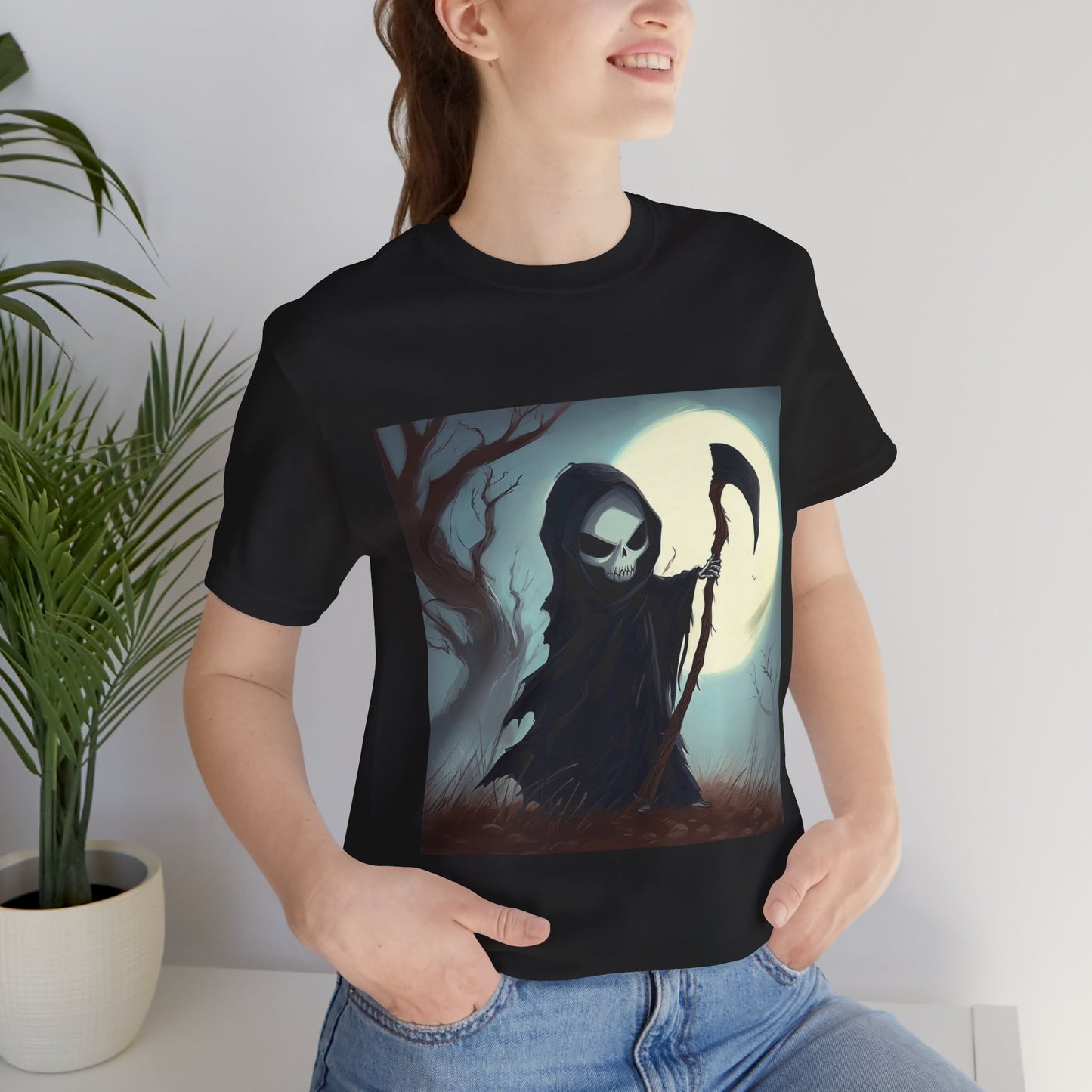Dark Cute Grim Reaper Unisex Jersey Short Sleeve Tee